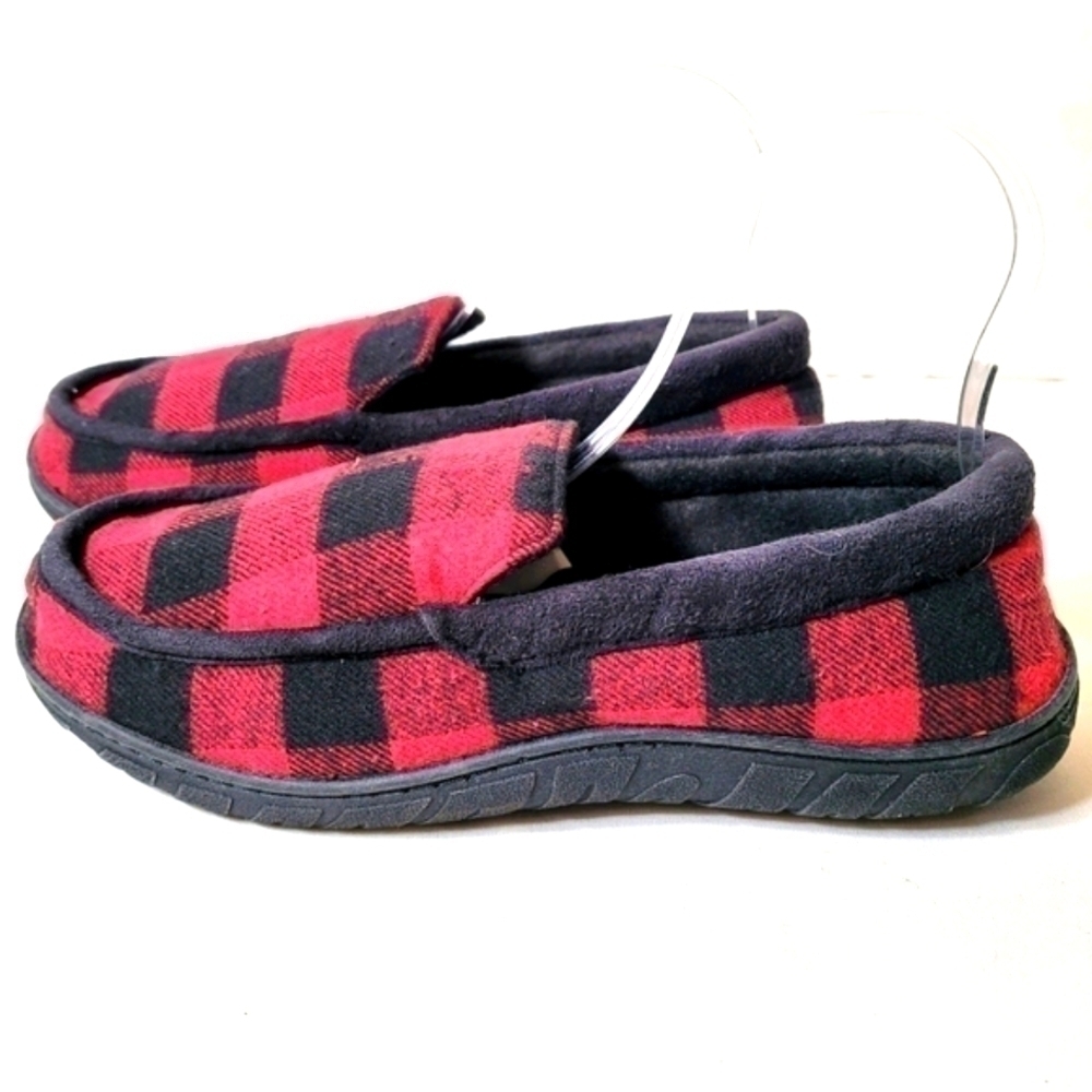 Totes Men’s Plaid Memory Foam Slippers  Size L - Picture 3 of 6